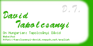 david tapolcsanyi business card